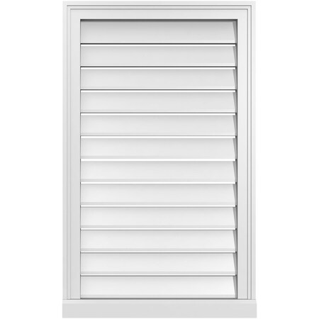 Ekena Millwork Vertical Surface Mount PVC Gable Vent: Functional, w/ 2"W x 2"P Brickmould Sill Frame, 22"W x 36"H GVPVE22X3603SF